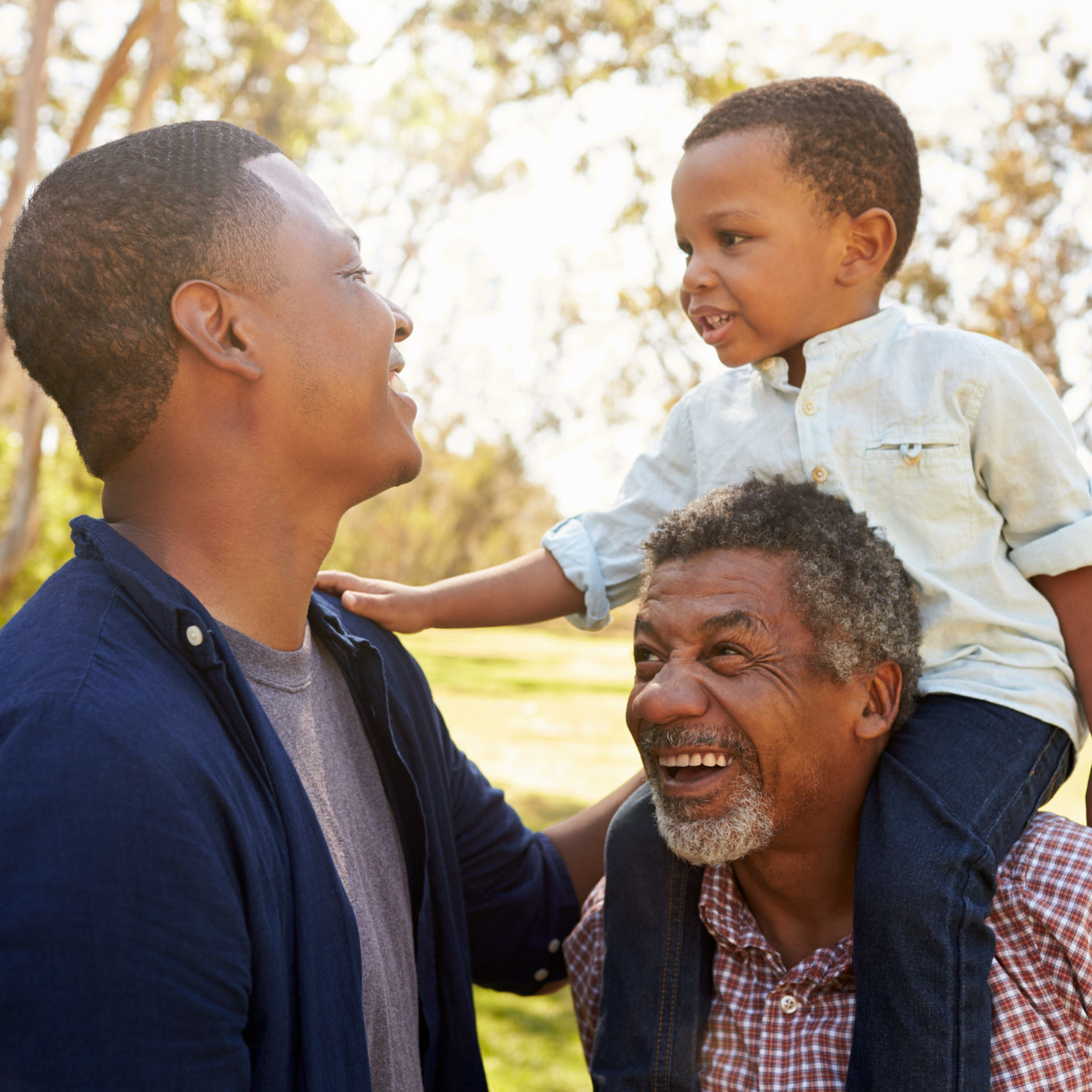 three generations of one family spending time together