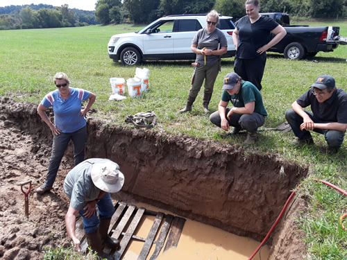 Dr. Sean Schaeffer working on measuring soil properties