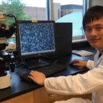 Teng Li in the lab