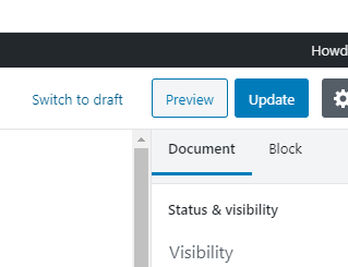 Screen shot of Update button